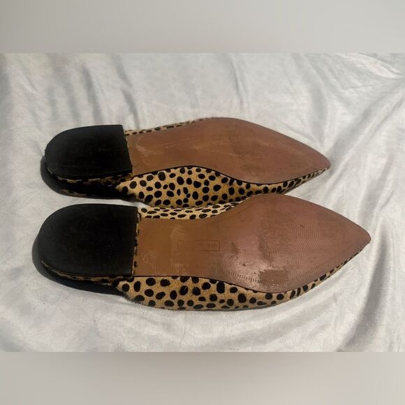 Steven by Steve Madden cow hair leopard pointed toe mules slippers size 7.5 - Picture 4 of 5